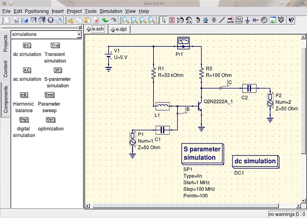 qucs circuit simulator switch
